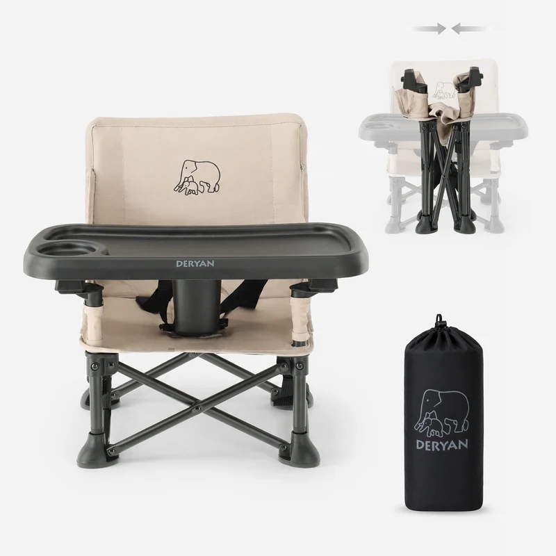 Pop 'N Sit Mini Kinderstuhl – Zusammenklappbarer Sitzerhöher – Nougat