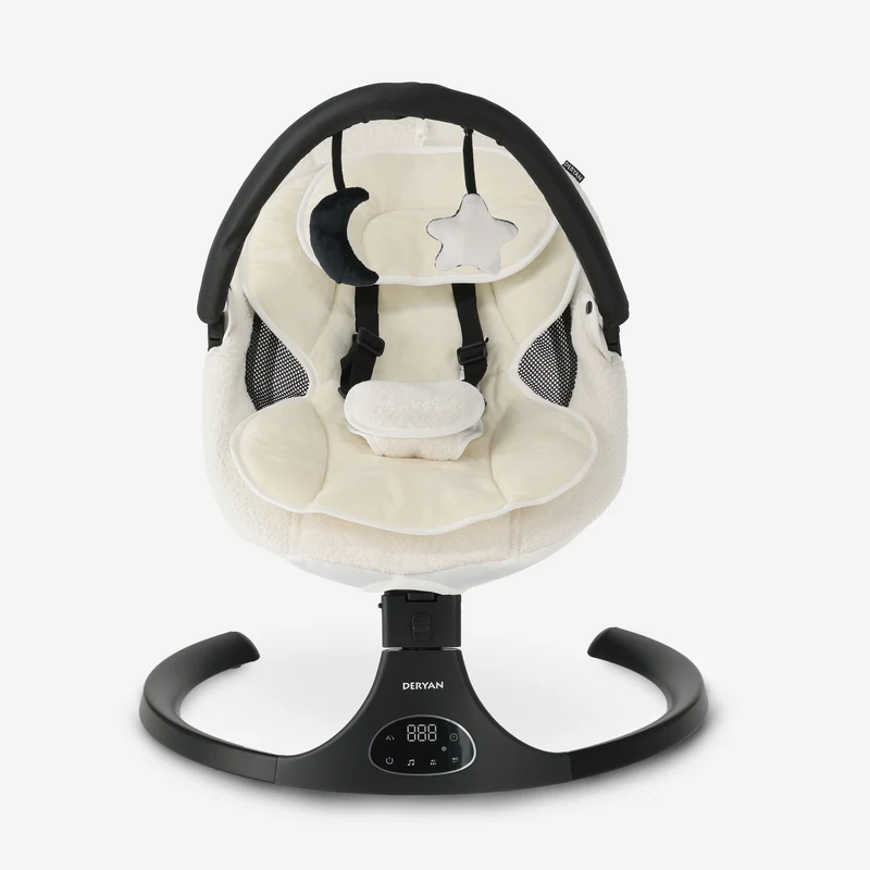 Elektrischer Wippstuhl – Baby-Schaukelstuhl – Teddy Weiß