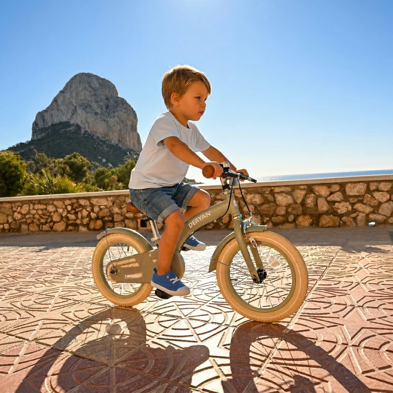 Deryan Kinderfahrrad 14 Zoll – 3-in-1 – Laufrad Grün