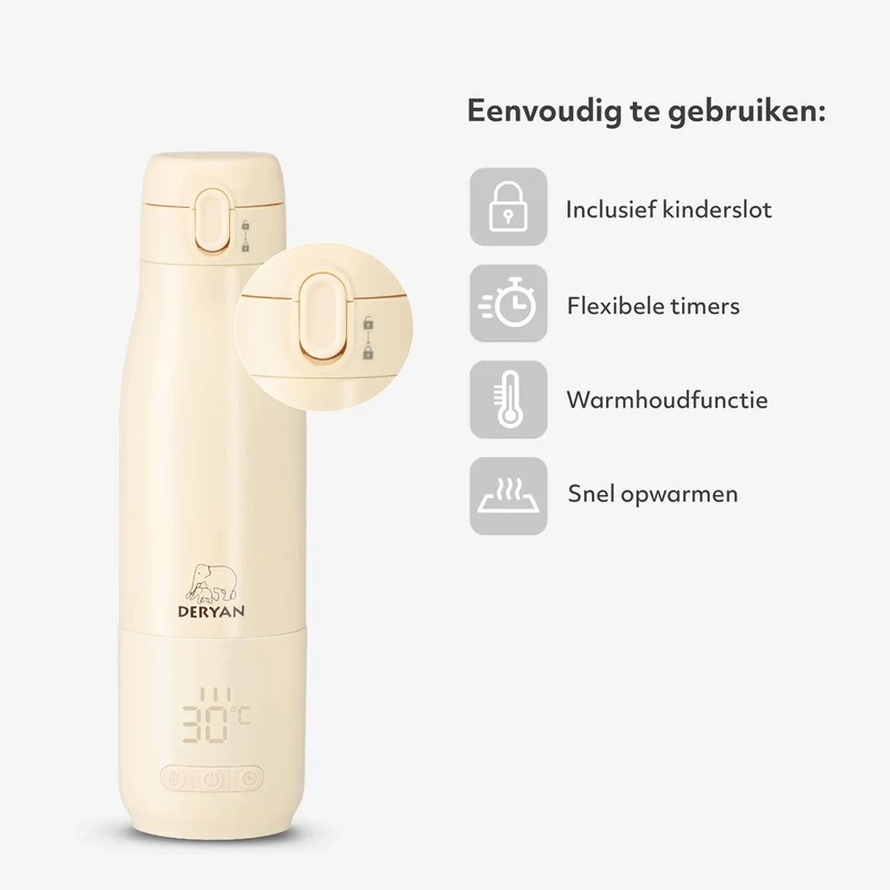 Kabelloser Flaschenwärmer 350 ml – Beige