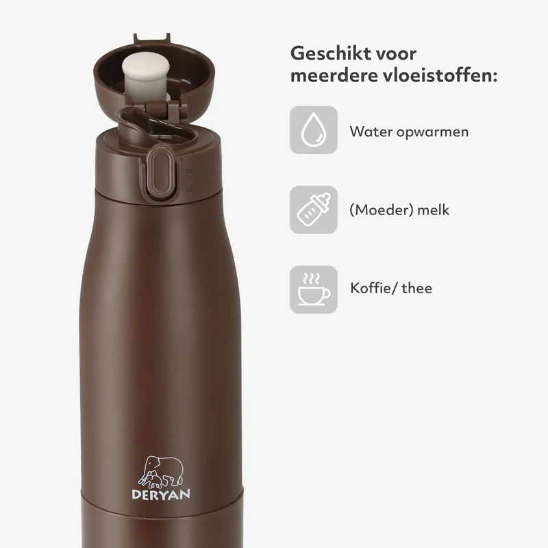 Kabelloser Flaschenwärmer 350 ml – Schokoladenbraun