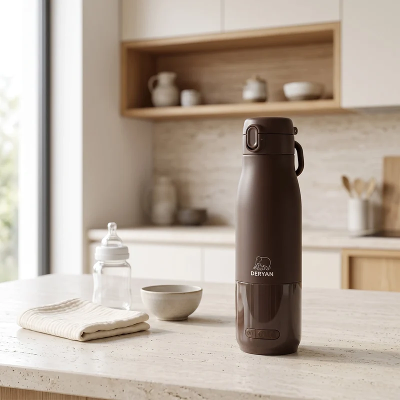 Kabelloser Flaschenwärmer 350 ml – Schokoladenbraun