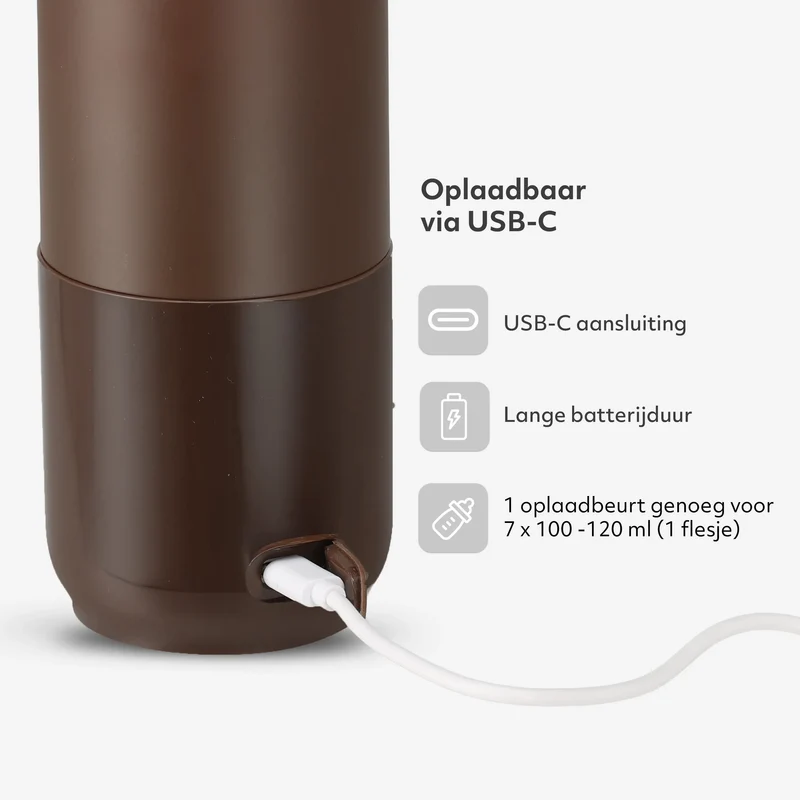 Kabelloser Flaschenwärmer 350 ml – Schokoladenbraun