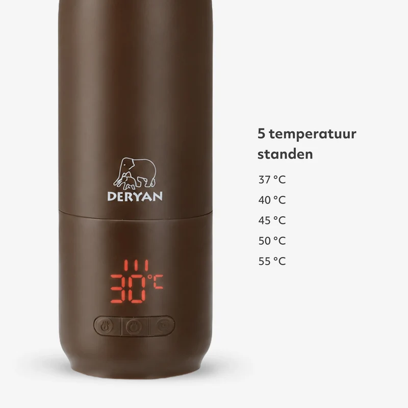 Kabelloser Flaschenwärmer 350 ml – Schokoladenbraun