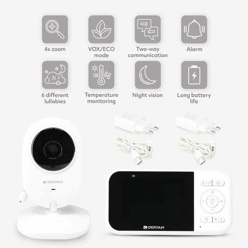 Luxus-Babyfon mit Kamera – Babyfon – Nachtsicht – Babyphone