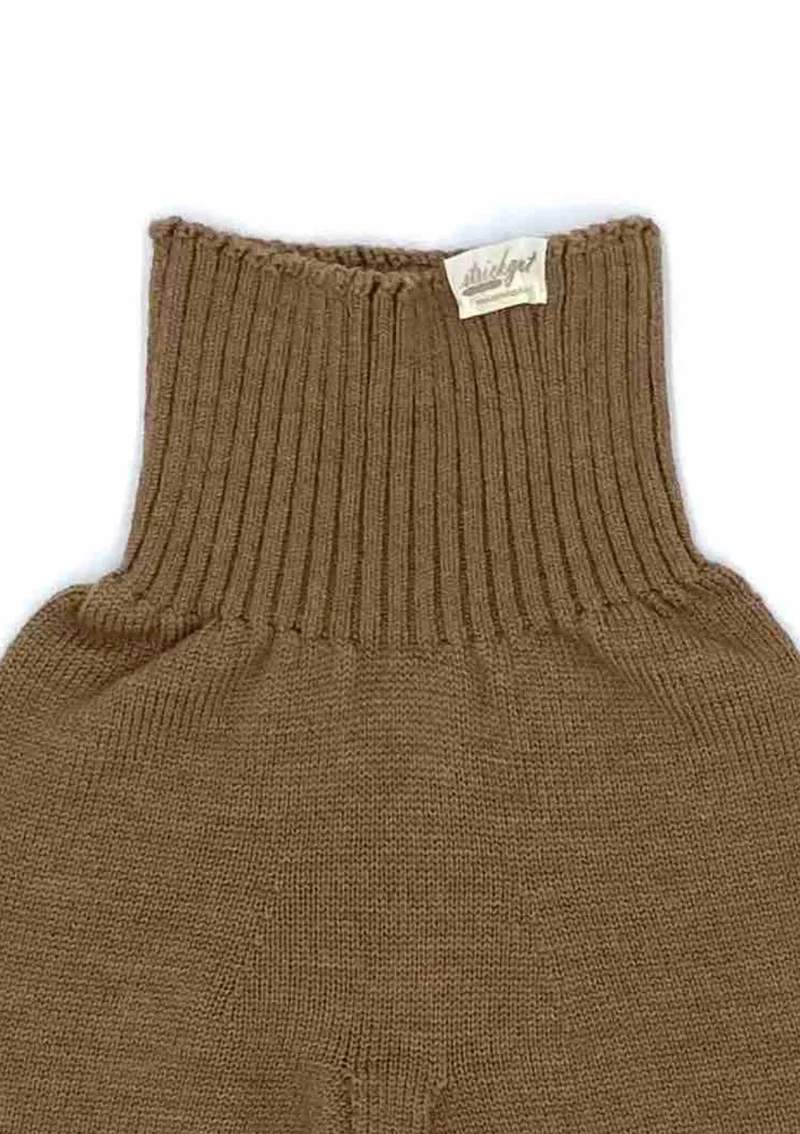 Merino Babyhose mit weichem Bund zum Mitwachsen Camel
