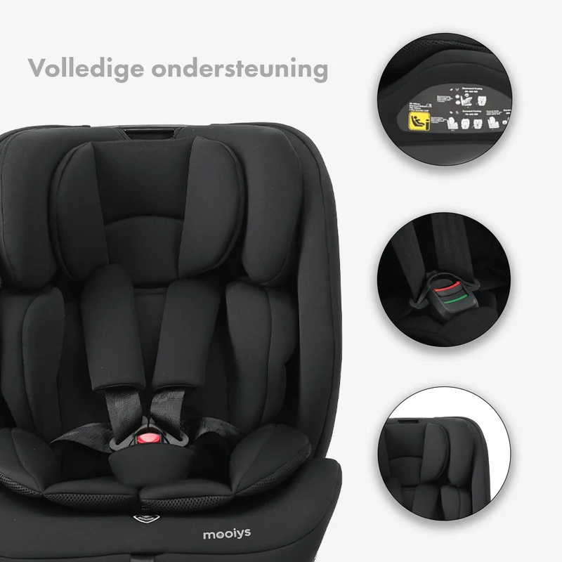 Bella i-Size-Kindersitz – Geeignet für Kinder von 40 bis 150 cm – Rückwärts- und vorwärtsgerichtet – Befestigung mit dem Sicherheitsgurt