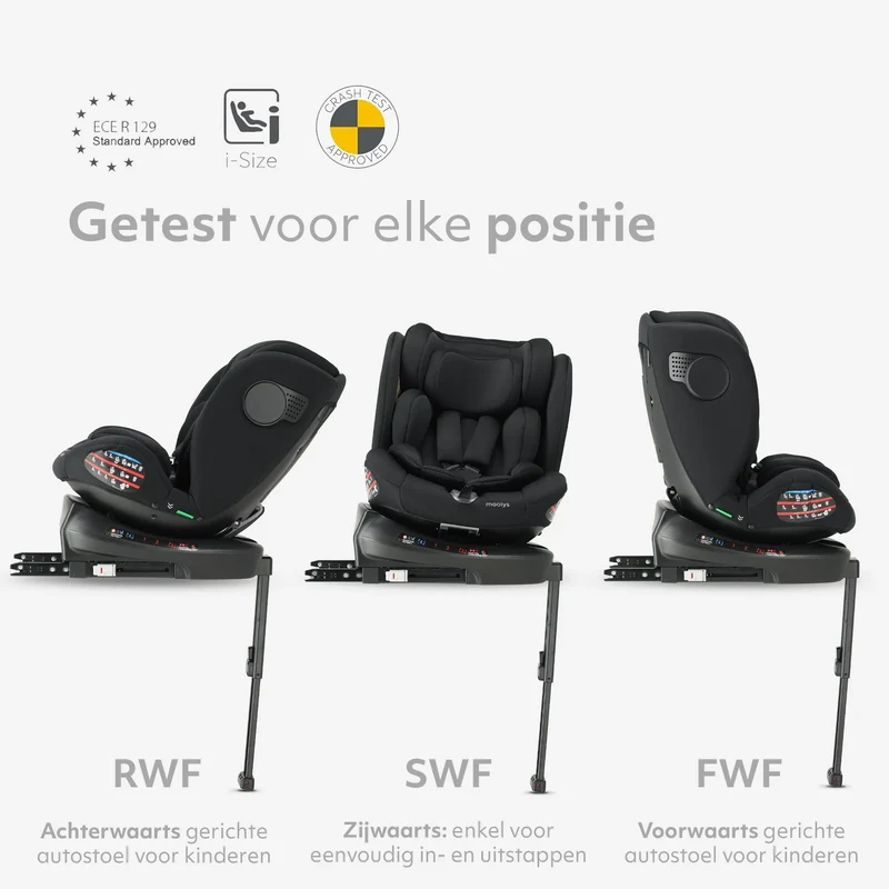 Indy Luxe i-Size-Autokindersitz – um 360° drehbar – Isofix – Schwarz