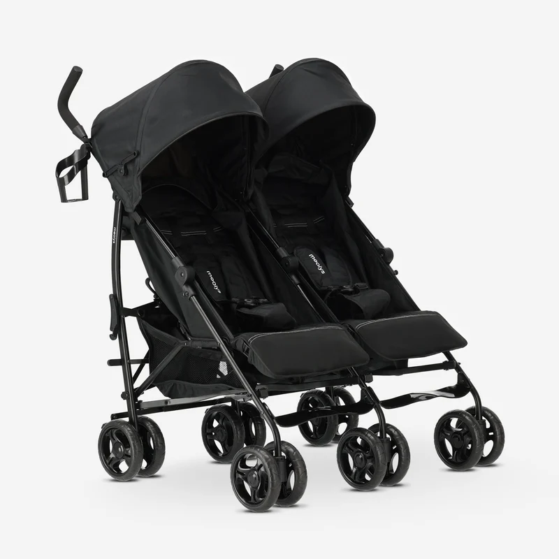 Miles Duo Buggy – Zwillingsbuggy – Leichter Doppelbuggy – Schwarz