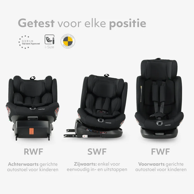 Kaya Luxe I-Size-Autokindersitz – um 360° drehbar – Isofix – Schwarz