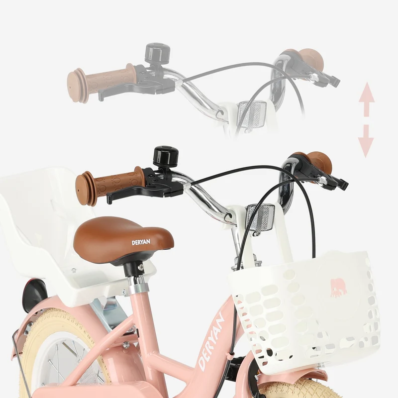 Zoey kinderfiets met mandje 12 inch - Roze