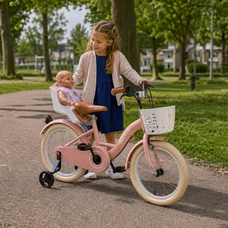Zoey kinderfiets met mandje 16 inch - Roze