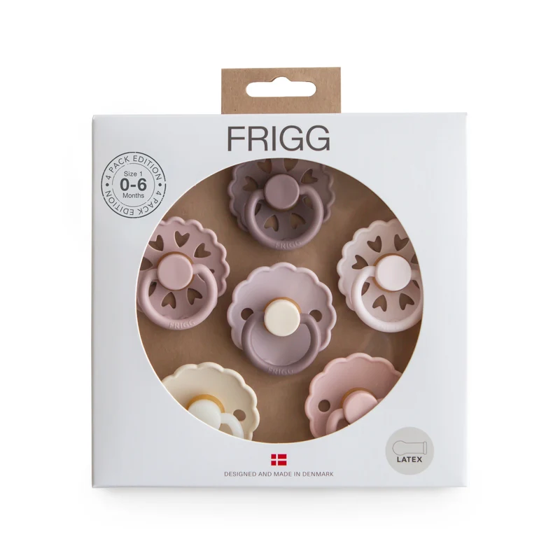 FRIGG Geschenkbox 6 Schnuller Latex Kirschform Cherry Beruhigungssauger Naturkautschuk