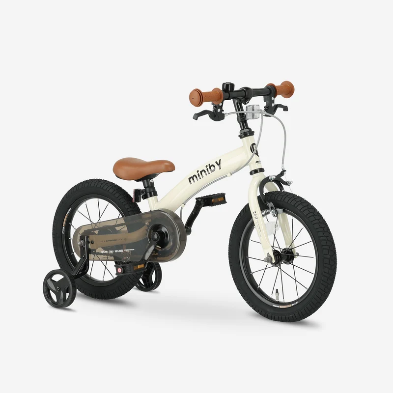 Qplay Miniby Kinderfahrrad 14 Zoll - 3 in 1 - Balance Fahrrad - Creme
