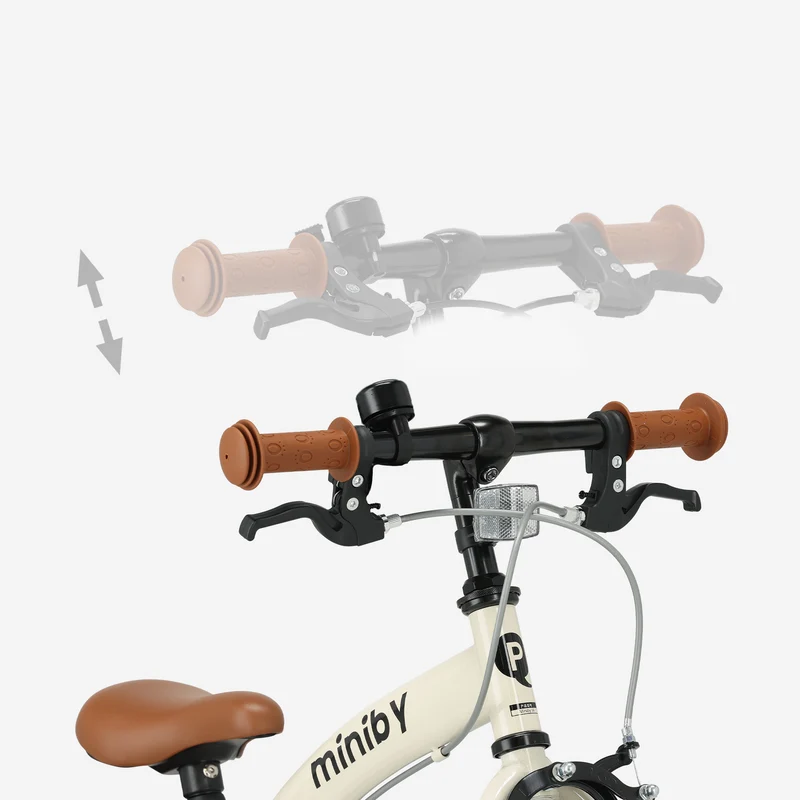 Qplay Miniby Kinderfahrrad 14 Zoll - 3 in 1 - Balance Fahrrad - Creme