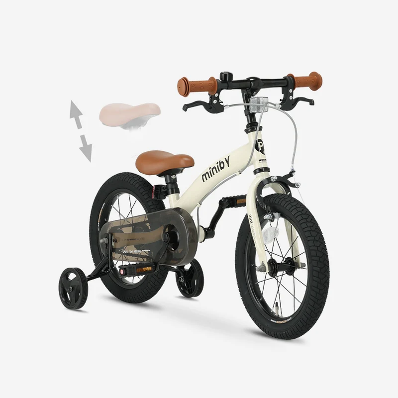 Qplay Miniby Kinderfahrrad 14 Zoll - 3 in 1 - Balance Fahrrad - Creme