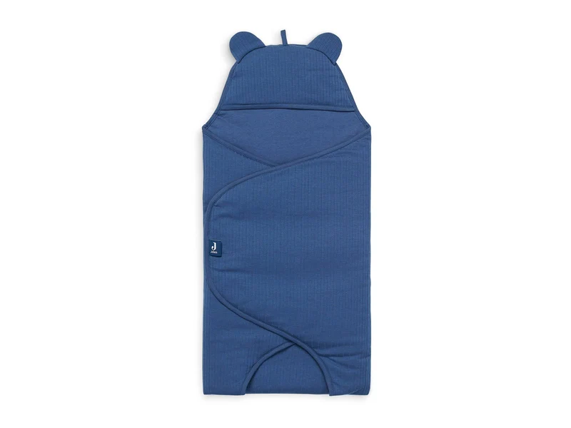 Jollein Wickeldecke Einschlagdecke Bear Stripes Jeansblau
