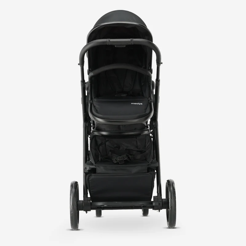Mooiys Riley Kinderwagen 2in1 - Duo Kinderwagen - erweiterbar mit Tragewanne und Sitz - Schwarz