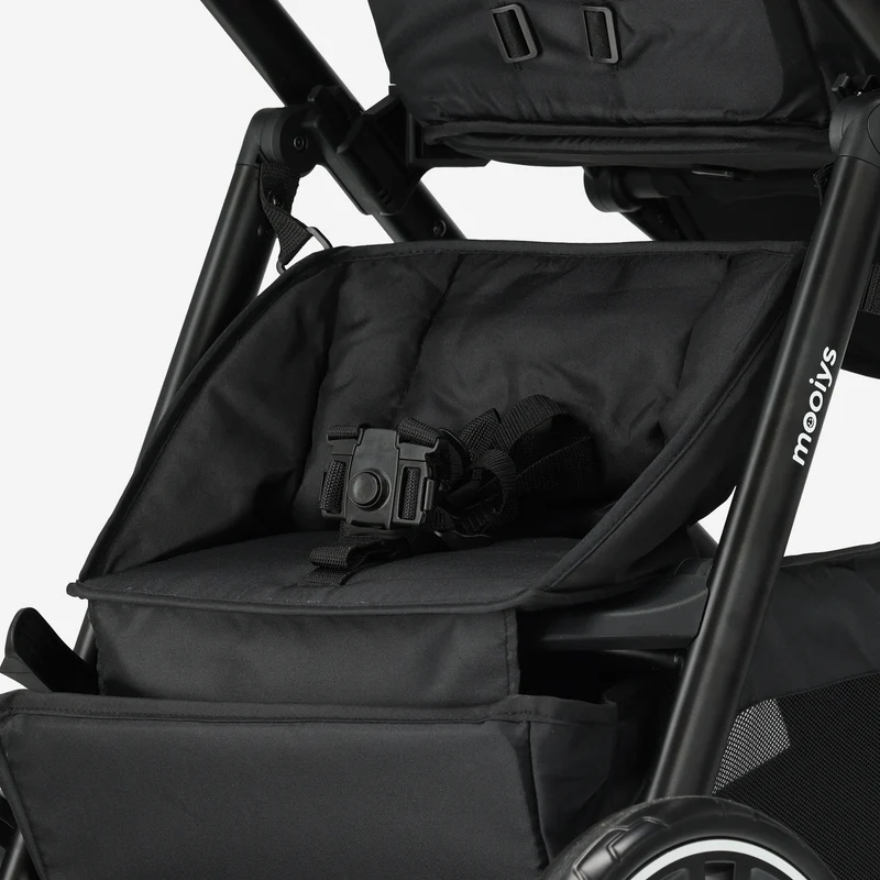 Mooiys Riley Kinderwagen 2in1 - Duo Kinderwagen - erweiterbar mit Tragewanne und Sitz - Schwarz