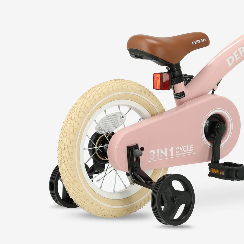 Luxus Kinderfahrrad 12 Zoll - 3 in 1 - Laufrad Pink