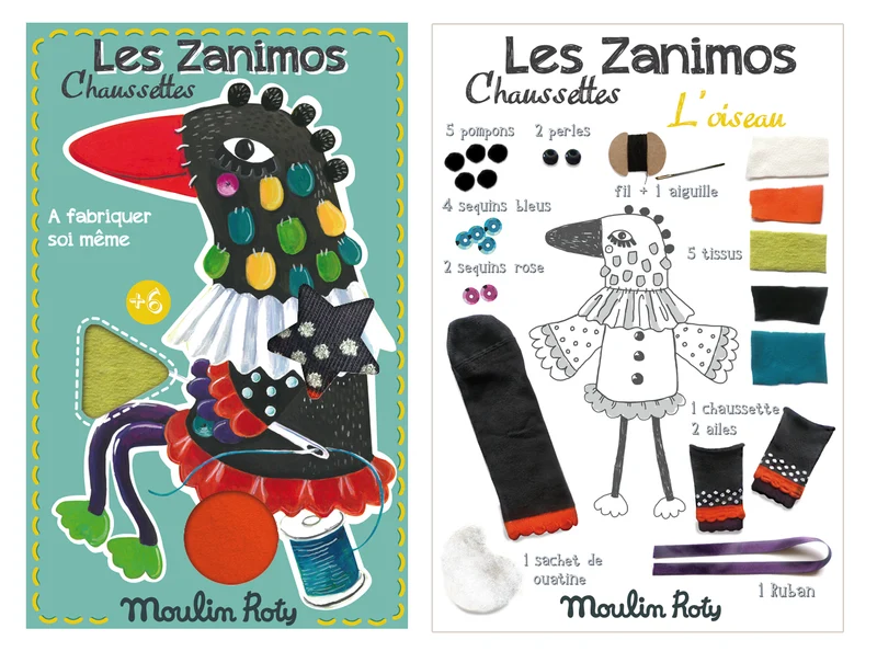 Moulin Roty Bastelset Les Zanimos Strumpf Vogel 6J+