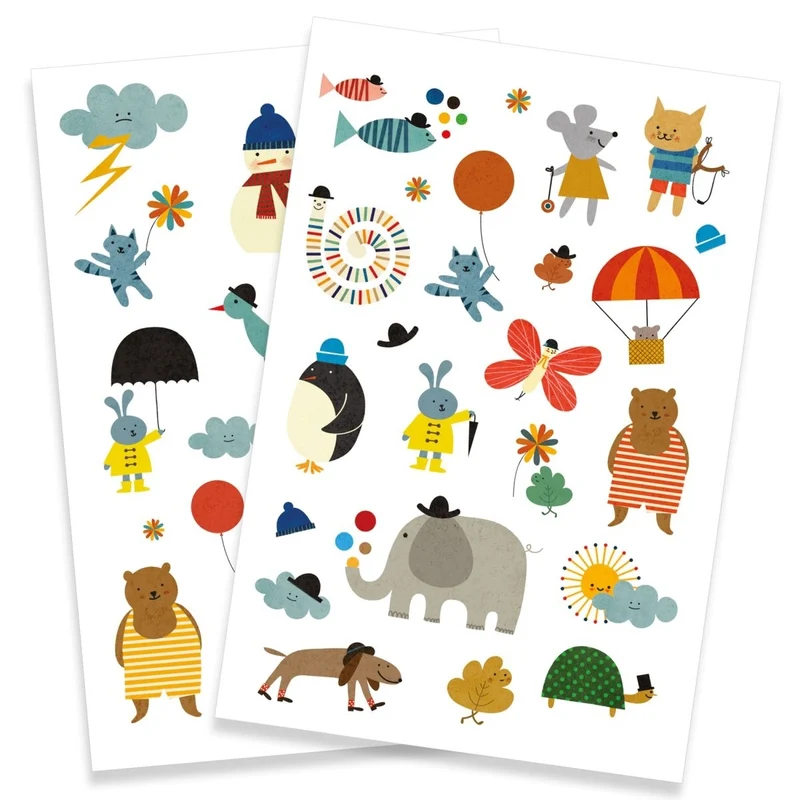Djeco 50 bunte Kinder Tattoos - Dermatologisch getestet