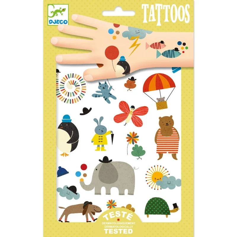 Djeco 50 bunte Kinder Tattoos - Dermatologisch getestet