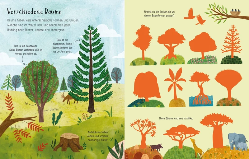 Usborne Kinder Stickerbuch: Bäume