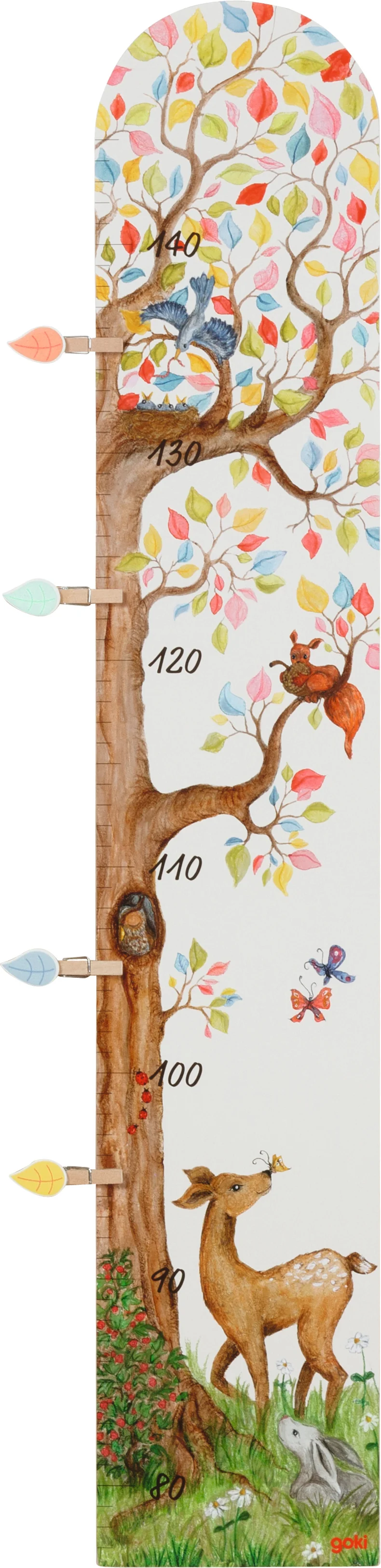 Goki Holz Messlatte Bunter Baum & Waldtiere