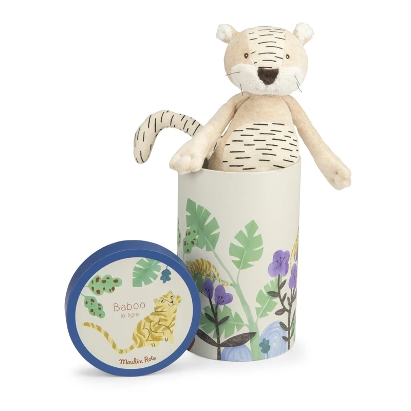 Moulin Roty Mawa Plüschtier Tiger Baboo in Geschenkdose