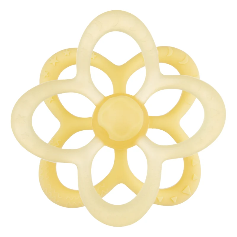 Canpol babies Sensory Silicon Beißring 2in1 Blume gelb 3m+