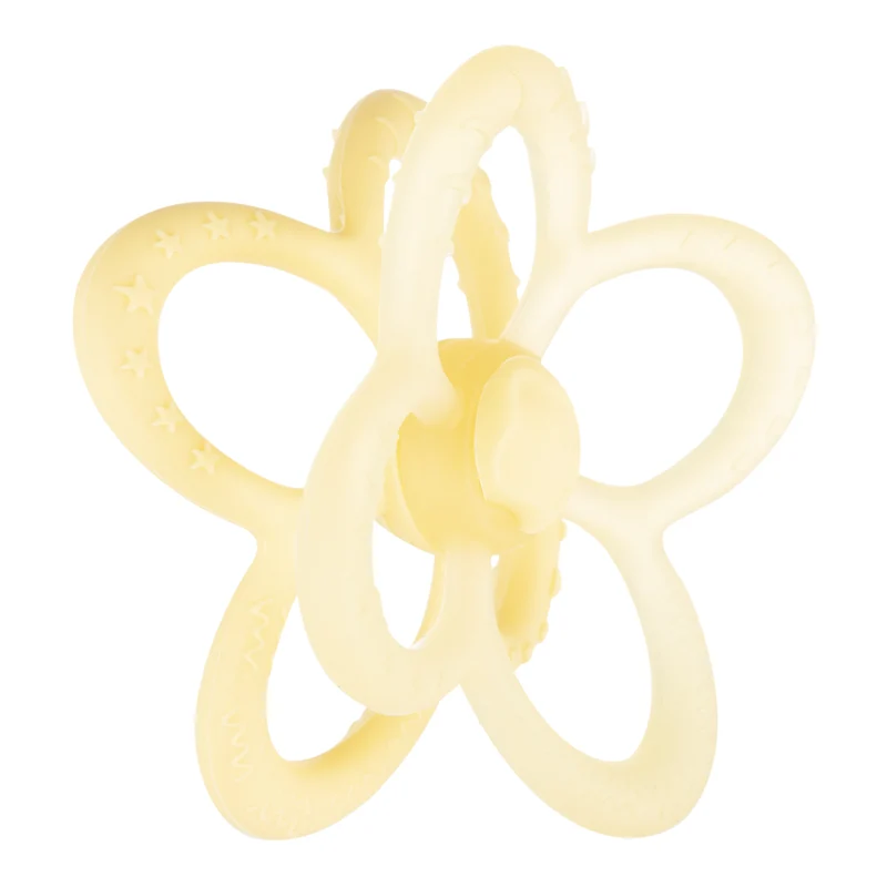 Canpol babies Sensory Silicon Beißring 2in1 Blume gelb 3m+