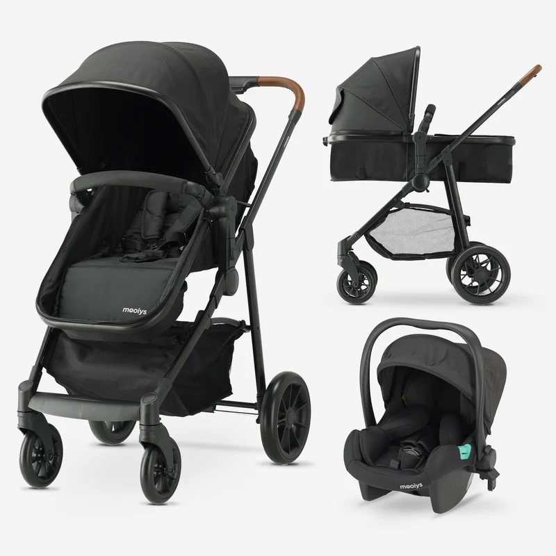 Mooiys Kai Kinderwagen – 3-in-1-Reisesystem – Schwarz