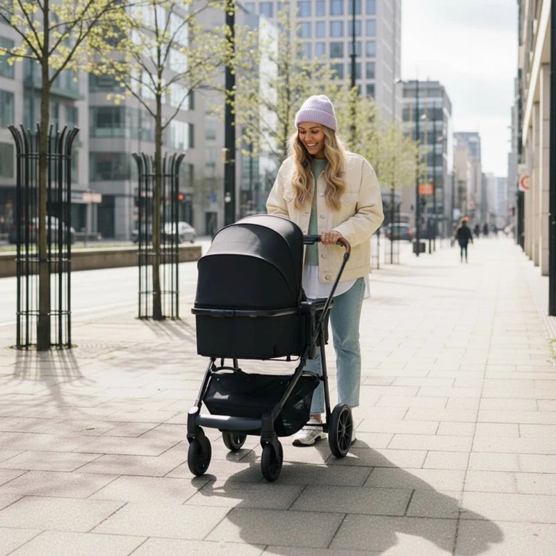 Mooiys Kai Kinderwagen – 3-in-1-Reisesystem – Schwarz