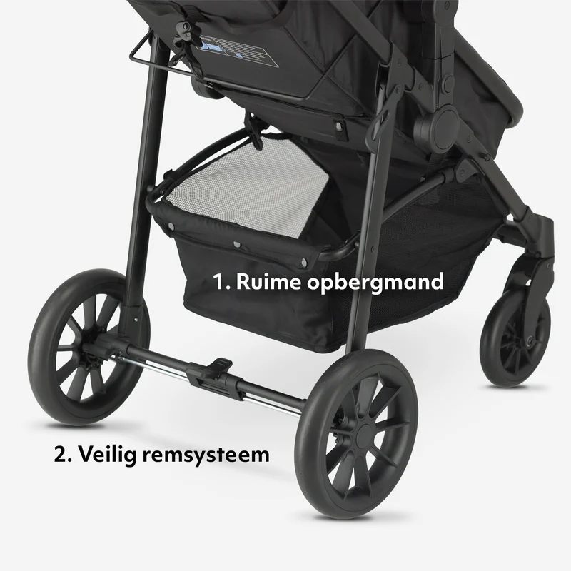 Mooiys Kai Kinderwagen – 3-in-1-Reisesystem – Schwarz