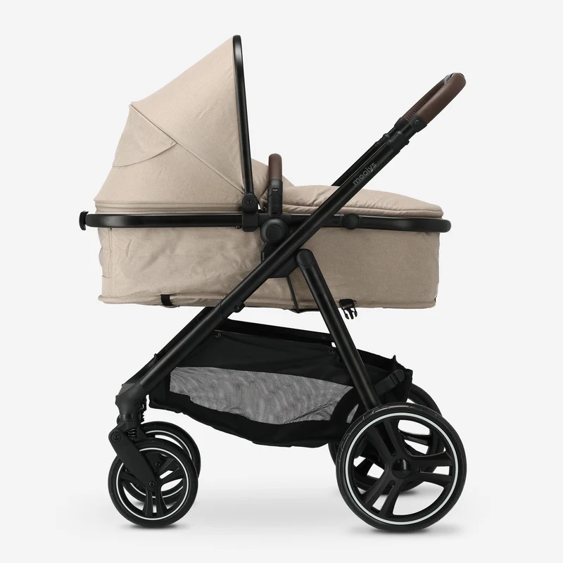 Mooiys Luca 3-in-1-Kinderwagen – Multifunktionaler Kinderwagen – inklusive Autositz – Nougat