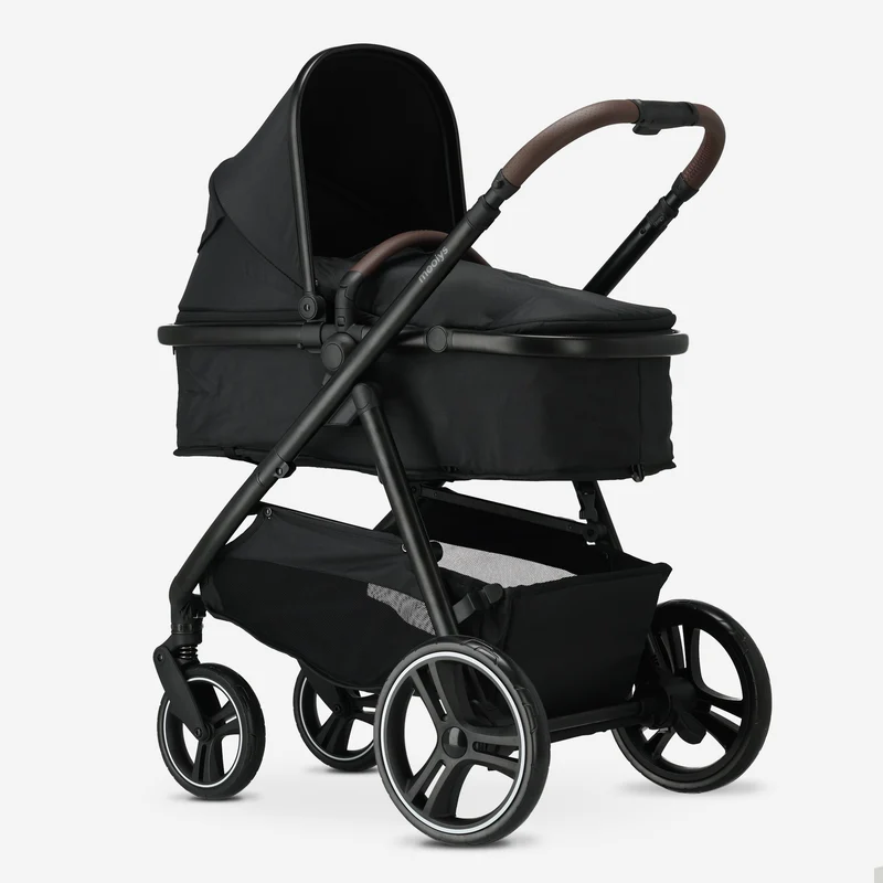 Mooiys Luca 3-in-1-Kinderwagen – Multifunktionaler Kinderwagen – inklusive Autositz – Schwarz