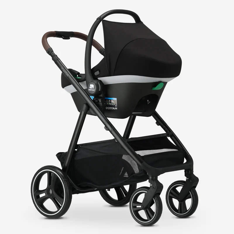 Mooiys Luca 3-in-1-Kinderwagen – Multifunktionaler Kinderwagen – inklusive Autositz – Schwarz