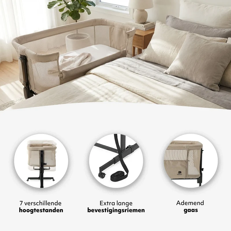 Co-Sleeper Snoozy Wiege - Sand Melange