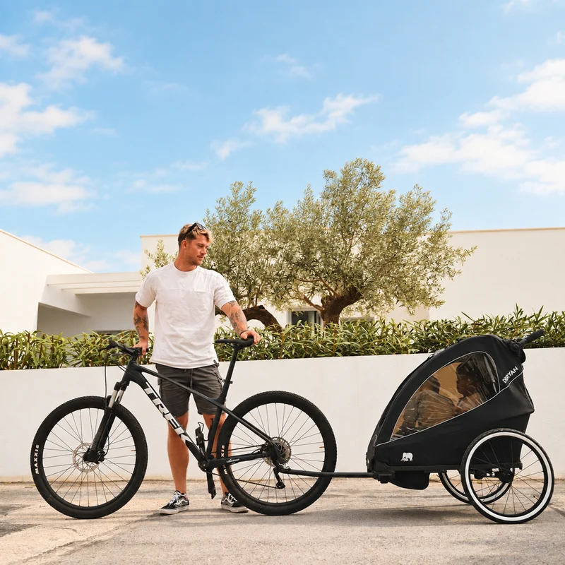 Luxus-Fahrradanhänger, 3-in-1-Kinderwagen und Jogger – Schwarz