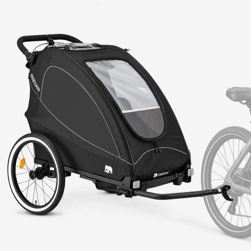 Luxus-Fahrradanhänger, 3-in-1-Kinderwagen und Jogger – Schwarz