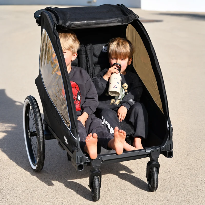 Luxus-Fahrradanhänger, 3-in-1-Kinderwagen und Jogger – Schwarz