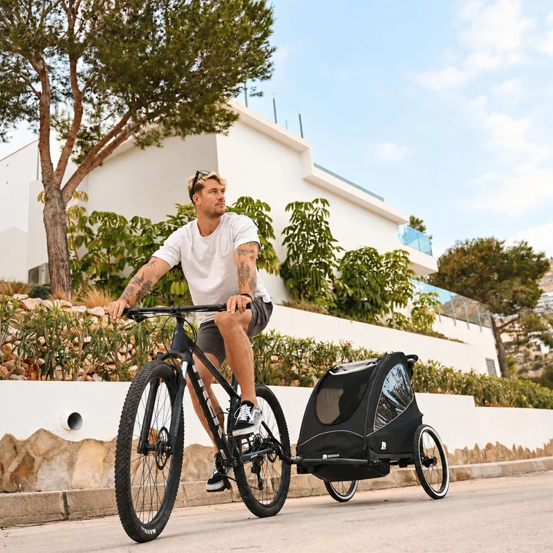 Luxus-Fahrradanhänger, 3-in-1-Kinderwagen und Jogger – Schwarz