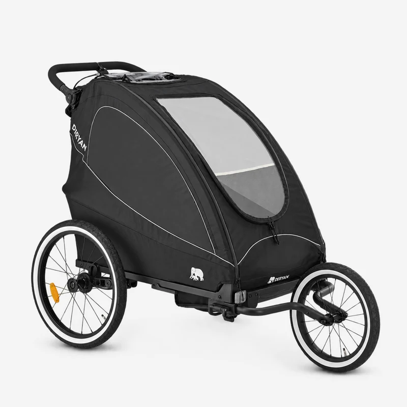 Luxus-Fahrradanhänger, 3-in-1-Kinderwagen und Jogger – Schwarz