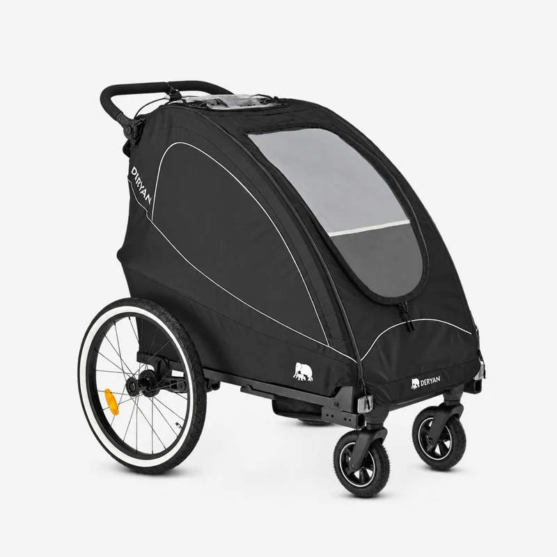 Luxus-Fahrradanhänger, 3-in-1-Kinderwagen und Jogger – Schwarz
