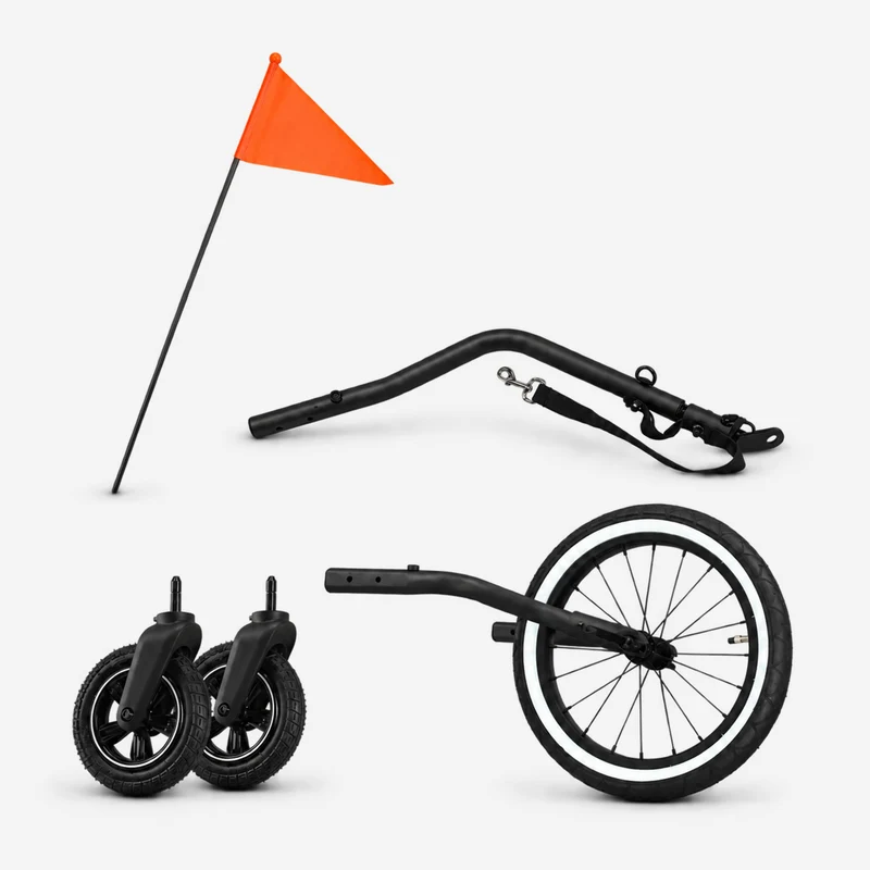 Luxus-Fahrradanhänger V2 – Wanderwagen – Laufkinderwagen Schwarz