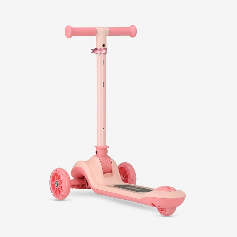 Harvey Kinder-Tretroller mit 3 Rädern und LED – verstellbar von 65 bis 80 cm – Rosa