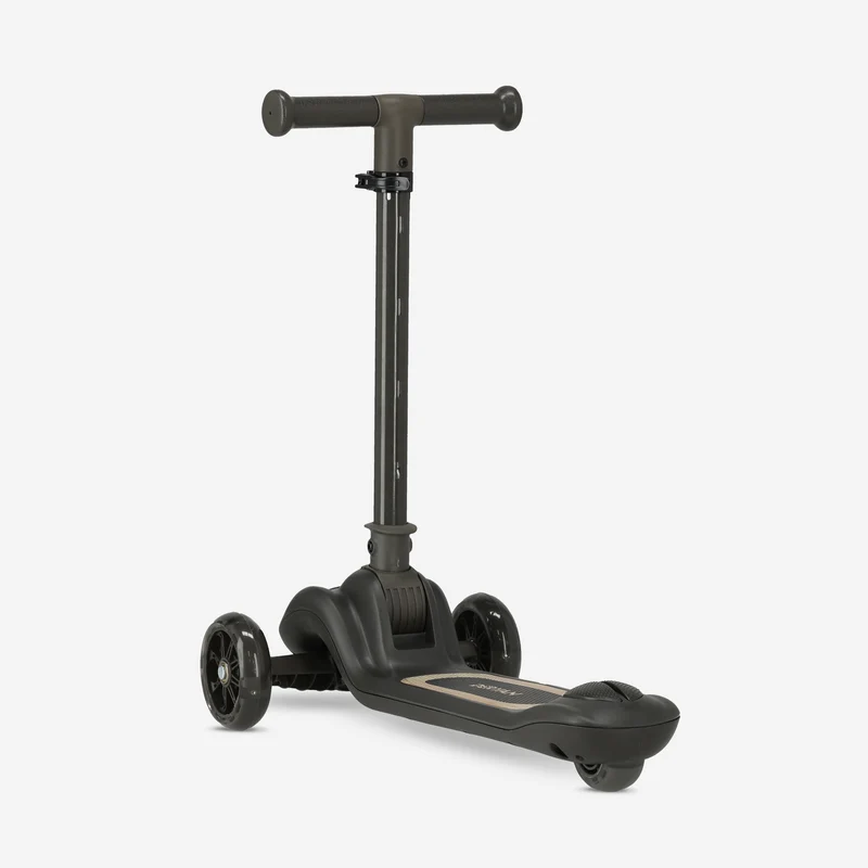 Harvey Kinder-Tretroller mit 3 Rädern und LED – verstellbar von 65 bis 80 cm – schwarz