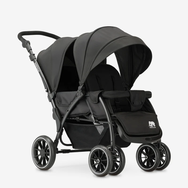 DERYAN Luxe Elena Doppelbuggy - Schwarz
