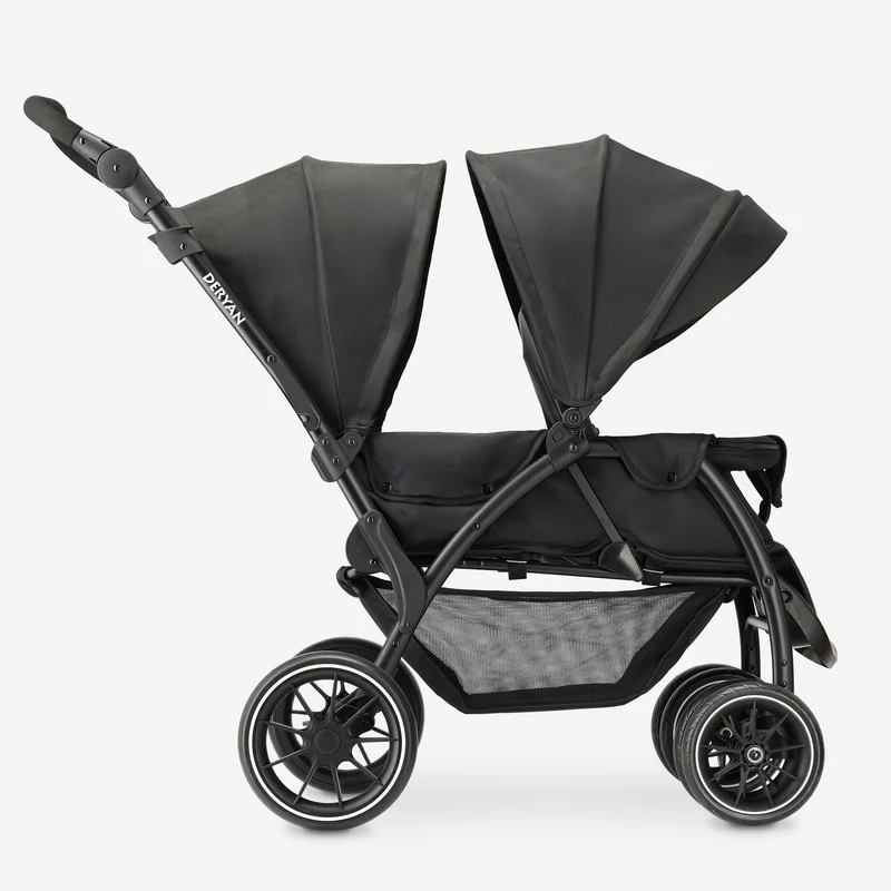 DERYAN Luxe Elena Doppelbuggy - Schwarz